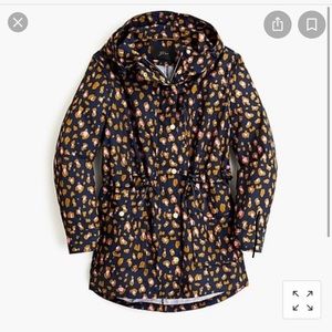 J Crew Perfect Rain Jacket in Leopard